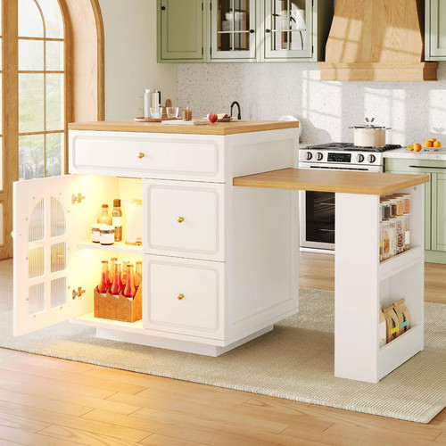 Kitchen island with led - with,