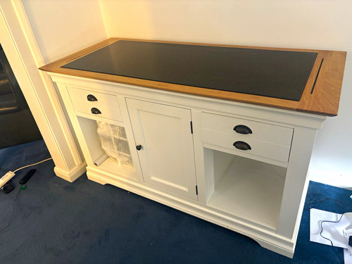Kitchen island white - kitchen, wood