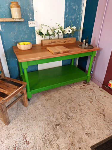 Green painted wood - green,